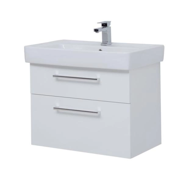 Тумба Dreja Q MAX 80 см под умывальник Q-80, белый глянец, подвесная