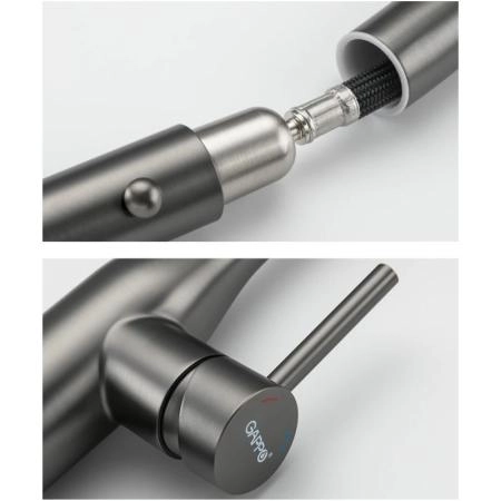 Смеситель Gappo G4398-41 для кухни, серо-коричневый