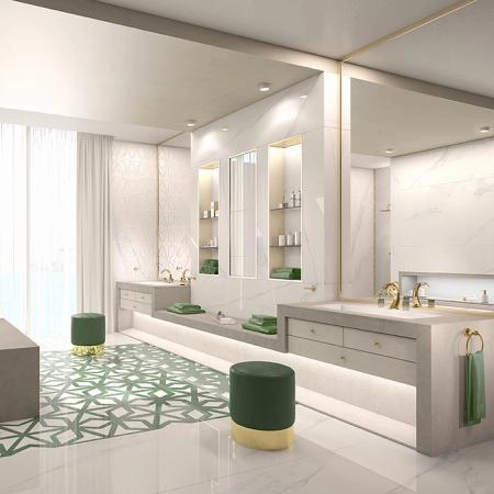 THG Nihal Porcelaine Verte Смеситель для раковины на 3 отверстия, с донным клапаном, цвет: Soft gold