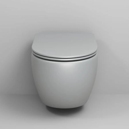 Унитаз Grossman GR-4455GLMS Color (485*365*360) СВЕТЛО-СЕРЫЙ МАТОВЫЙ подвесной Безободковый с тонкой крышкой