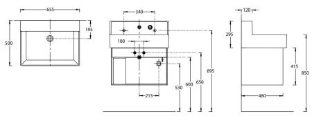 Тумба Kerama Marazzi TECNOLOGICA M ТЕКНОЛОДЖИКА М LO.M.65\WHT ба Logica M/Лоджика М подвесная 2 выдвижных ящика 65, белоснежный