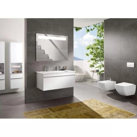Villeroy&Boch Venticello Унитаз 37.5х56х33см., подвесной, безободковый, в комплекте сиденье SlimSeat c микролифтом, CeramicPlus, цвет: альпийский белый