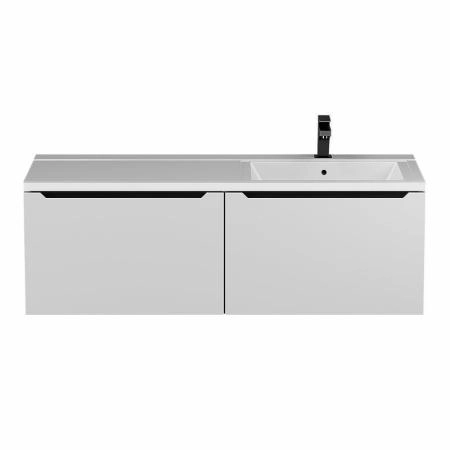 Тумба под стиральную машину Uperwood Tanos 60 см раковина Cosmos 120 см правая, белая/графит