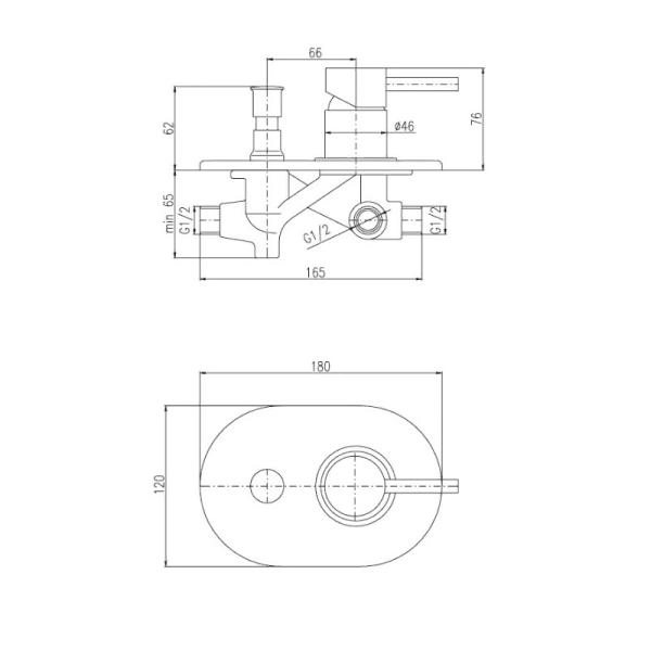 Смеситель Rav Slezak SEINA SE986 для душа, цвет Хром монтирующийся в стену с переключателем