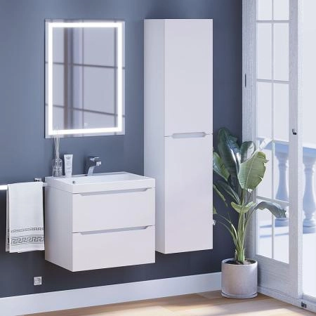 Шкаф-пенал для ванной Uperwood Tanos 33*27*150 см, подвесной, белый матовый, левый