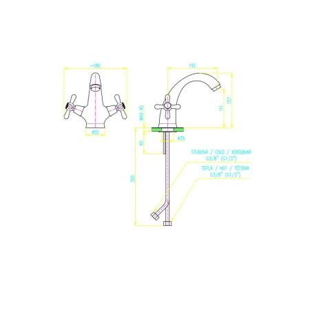 Смеситель Rav Slezak MORAVA RETRO MK528.5SM для раковины, цвет Бронза