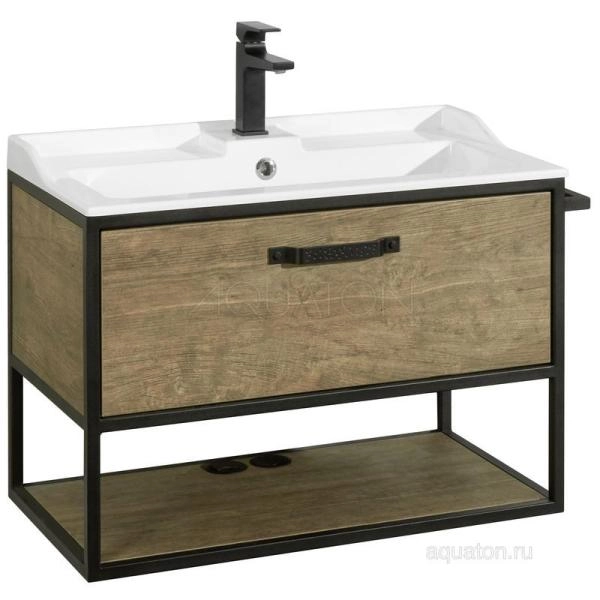 Тумба под раковину AQUATON Лофт Фабрик 80 дуб кантри 1A242401LTDY0