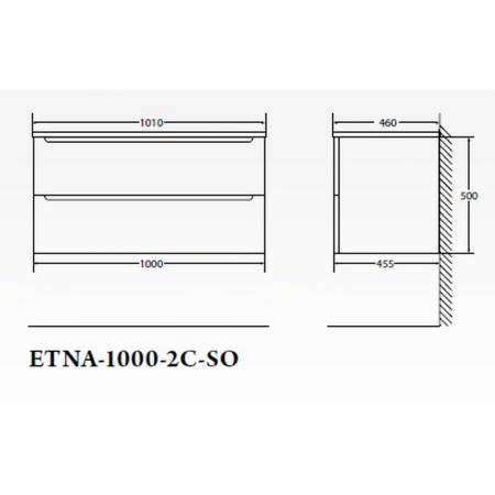 Тумба под раковину Belbagno ETNA-1000-2C-SO-BL-P Bianco Lucido 100 см