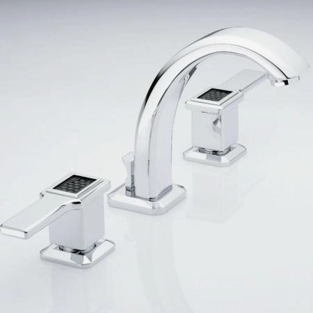 THG Métropolis à manettes cristal noir Смеситель для раковины, на 3 отв., цвет: хром/черный хрусталь