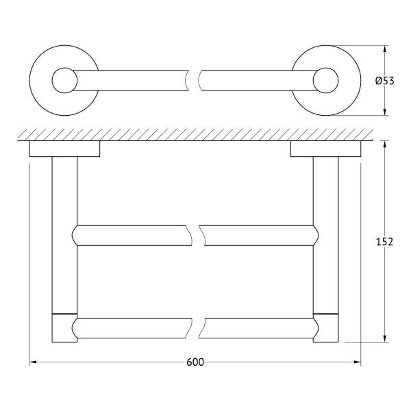 Штанга для полотенца двойная 60 cm  ARTWELLE Harmonie HAR 031 хром