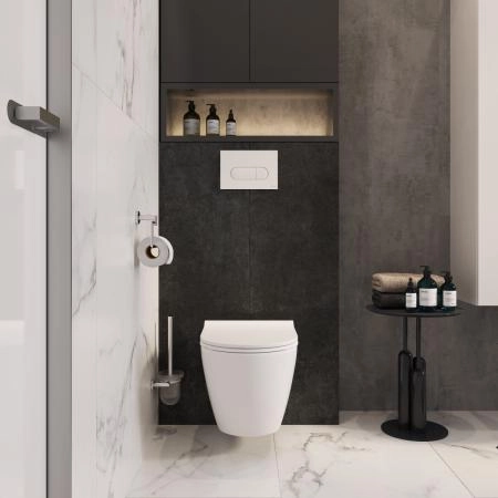 Инсталляция с унитазом VitrA Mia Round  9873B003-7205 комплект 3 в 1 с сиденьем микролифт безободковый