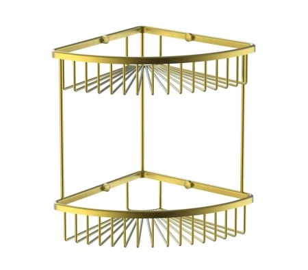 Полка для ванной 2-х ярусная WONZON & WOGHAND, Брашированное золото (WW-4128-BG)