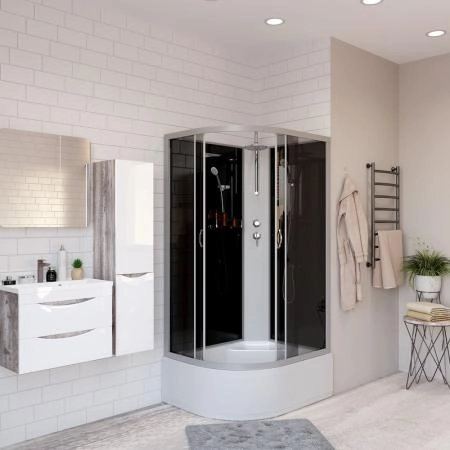 Душевая кабина Niagara NG-2510-14RBKT 1200х800х2100-2400 высокий поддон 40см стекло тонированное