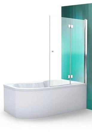 Шторка для ванной Roltechnik TZVP2/1000 двухсекционная складывающаяся 100 см правая