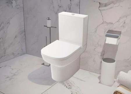 Унитаз напольный Azario Alba 380х620х805 безободковый GEBERIT, сиденье микролифт (AZ-8323 GB)