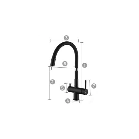 Смеситель Gappo G4398-36 для кухни с подключением фильтра питьевой воды, черный