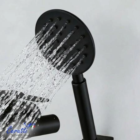 Смеситель для ванны Ceruttispa Овидио VMB (OVIDIO VMB) из нержавеющей стали, цвет черный матовый