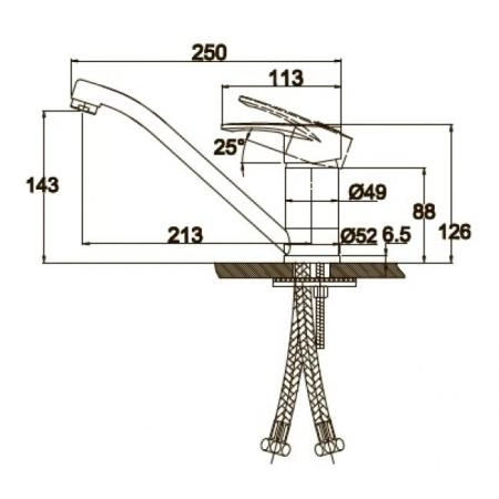 Смеситель для кухни KAISER City (20433) хром