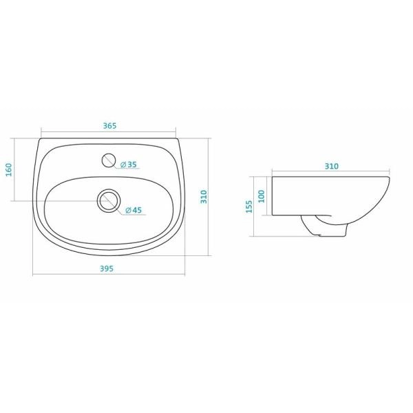 Раковина Santek Анимо 1WH110490 40 см 1/отв
