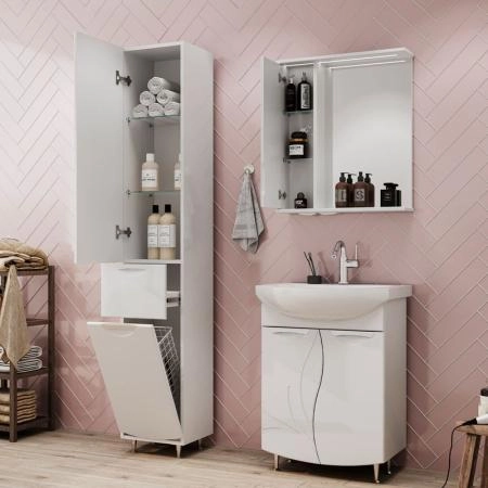 Зеркало-шкаф Volna Adel 60 левый белый глянец