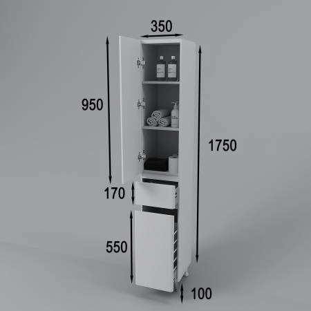 Колонна универсальная Style Line Атлантика 35 L с корзиной, Люкс антискрейч, PLUS