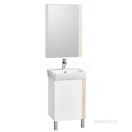 Зеркальный шкаф AQUATON Кантри 55 белый, дуб верона 1A257702AHB20