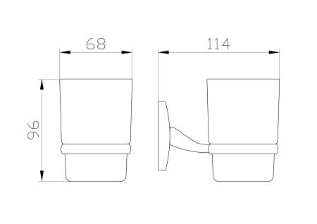 Стакан для зубных щеток с держателем WONZON & WOGHAND PORTO, Хром (WW-1101)