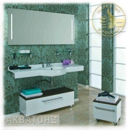 Акватон раковина Отель 150 см с навесами цвет белый