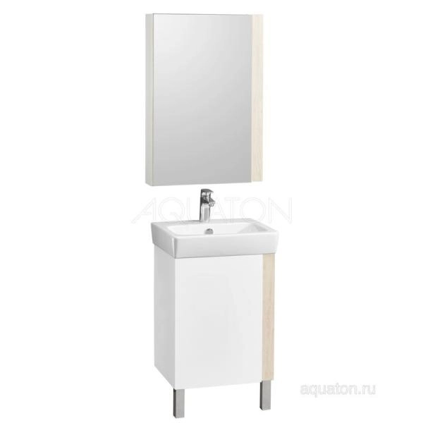 Зеркальный шкаф AQUATON Кантри 55 белый, дуб верона 1A257702AHB20
