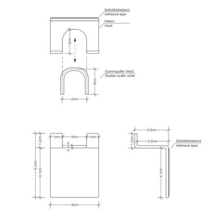 Decor Walther WH 4 Крючок самоклеящийся двойной, подвесной, цвет: хром