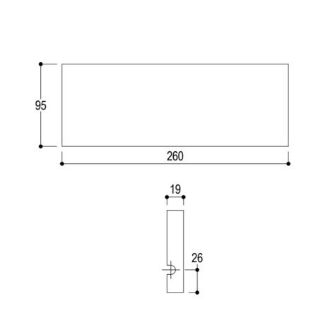 Ritmonio Brass Полочка L260 (для использования с прутком) из Solid Surface, цвет:  белый