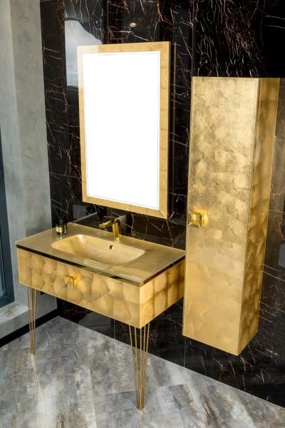 Столешница Boheme стекло 100см моноблок Поталь 852-100-Foil