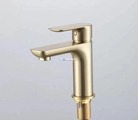 Смеситель для раковины Gappo G1048-3 Сатин золотой