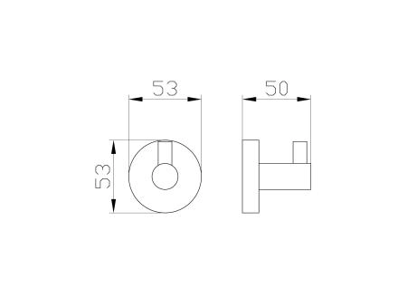 Крючок для ванной WONZON & WOGHAND EASY, Хром (WW-8105)