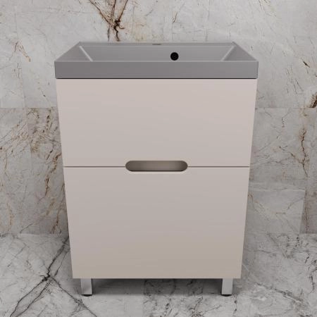 Тумба Style Line "Матис 60" ЛС-00002431 напольная под ASTI 60 (2 ящика), КРЕМ, ЭМАЛЬ