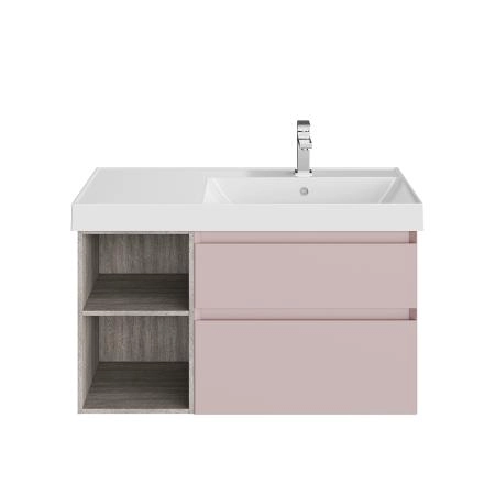 Тумба Kerama Marazzi CUBO КУБО CU.90Rh\MAL правая подвесная с ящиками 90, мальва матовая-древесная