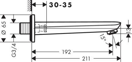 Излив Hansgrohe Novus 71320000 192 мм хром