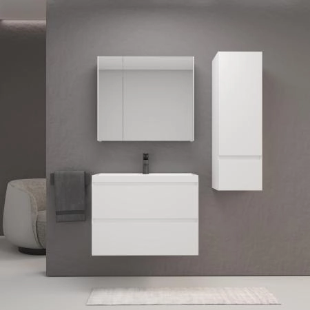 Тумба подвесная Style Line Манхэттен 80 ЭМАЛЬ под ASTI 80 2 ящика PLUS белый матовый