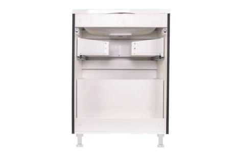 Тумба напольная Style Line Бергамо мини 60 (2 ящ.) Люкс антискрейтч черный, PLUS