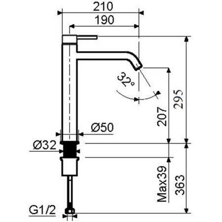 Plumberia Selection IXO Смеситель для раковины, на 1 отв., h28.5см., высокий, цвет: черный матовый