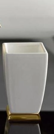 Снято Gessi Mimì стакан настольный, белый композитный материал, держатель, цвет Gold CCP