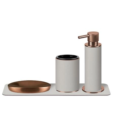 ADJ Диспенсер для жидкого мыла, D7xH19см., цвет: copper/устричный