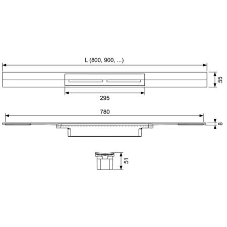 TECE Профиль для душа TECEdrainprofile, 1000 мм, PVD Brushed Black Chrome