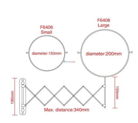 F6406 Косметическое зеркало Frap с увеличением настеное