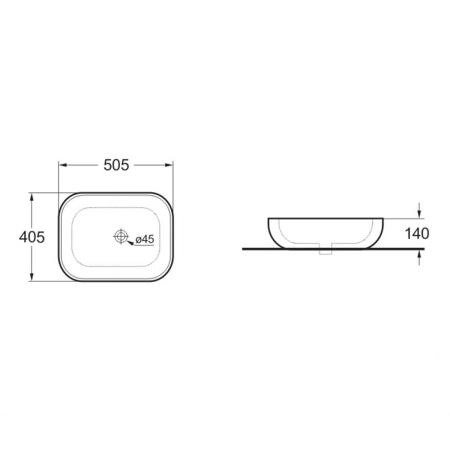 Раковина Vincea VBS-101MA, 505*405*140, накладная, цвет антрацит матовый фарфор