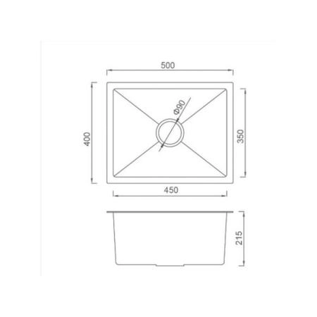 Кухонная мойка Gappo GS5040 500x400x215mm 0.8мм с коландером Сатин