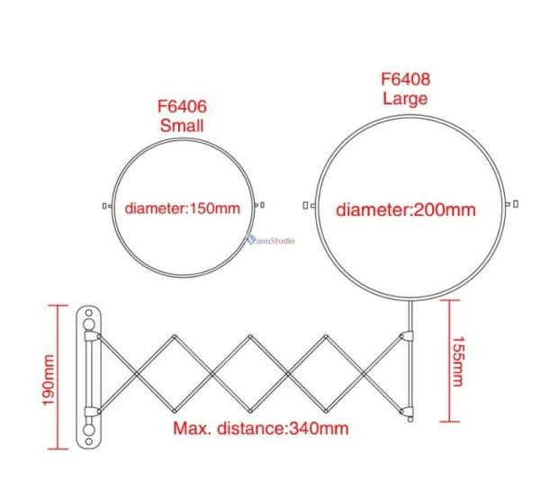 F6406 Косметическое зеркало Frap с увеличением настеное