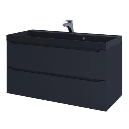 Тумба с раковиной Uperwood Tanos-Classic Quartz 100 см, черная/уголь