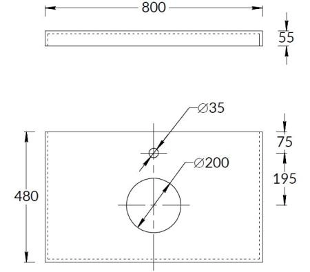 Столешница Kerama Marazzi CANALETTO КАНАЛЕТТО CN80.DD507320R Столешница из керамогранита Про Чементо 80x48, синяя тёмная матовая