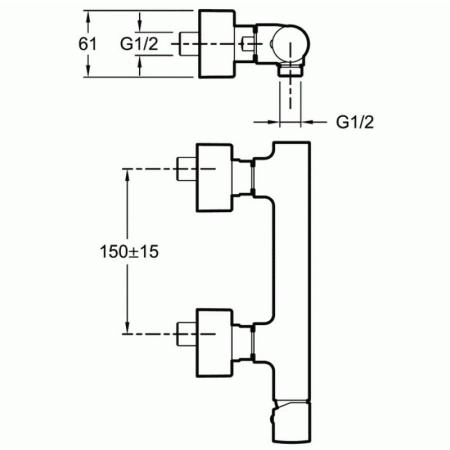 Смеситель Jacob Delafon TOOBI E8962-BN для душа полированный никель